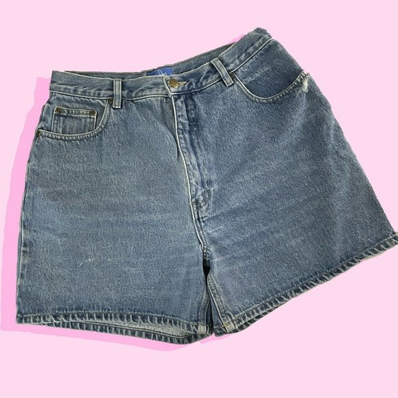 B.E. Blues Vintage Light Wash Denim High Rise Waist Mom Jean Shorts 15/16 31” - Picture 1 of 10